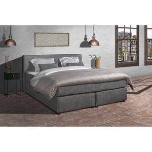 Anno 1588 - Boxspring Amsterdam - Pocketvering - Antraciet - 200x200 cm - Inclusief Dekbed en Kussens - Kingsize Bed