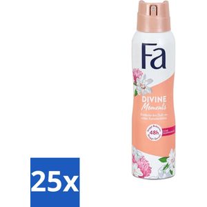 25 x Fa - Divine Moments - Deodorant Spray - Wilde Cameliabloesem - 150 ml - Huidvriendelijke Deodorant