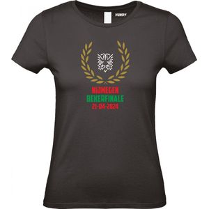 Dames t-shirt Krans Bekerfinale 2024 | NEC Supporter | Nijmegen | Bekerfinale | Zwart Dames | maat XXL