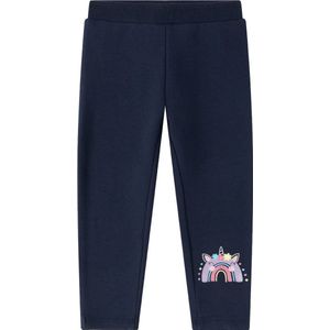 Newness - jegging - broekje - meisjes - donkerblauw - eenhoorn/regenboog - maat 80