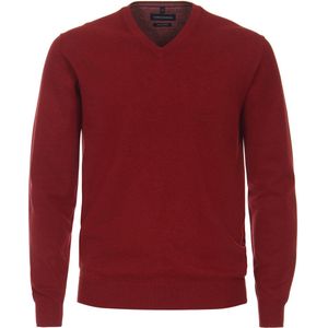Casa Moda - Pullover V-Hals Bordeaux - Heren - Maat XL - Regular-fit