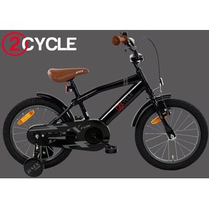 2Cycle BMX-Fun kinderfiets 16 inch (4 tot 6 jaar) voor jongens zwart
