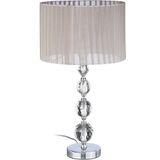 Relaxdays Nachtlamp Kristal - Designerlamp - Tafellamp - Ronde Lampenkap - Leeslamp - Lamp