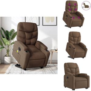 vidaXL Elektrische Sta-op-massagestoel - Elektrische Sta-op-massagestoelen - Massagestoel - Sta-op-massagestoel - Sta-op-massagestoel elektrisch verstelbaar stof bruin