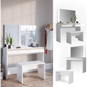 Vicco Emma Kaptafel – 120 cm met bank Wit met bank