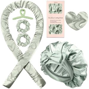 Nivard Zijden Slaapmuts - Satijnen Nachtmuts - Silk Bonnet - Sleep Cap - Haarverzorging - Satin - Verstelbaar - Voor Zacht & Stralend Haar - 5-Delige Set - Licht Groen