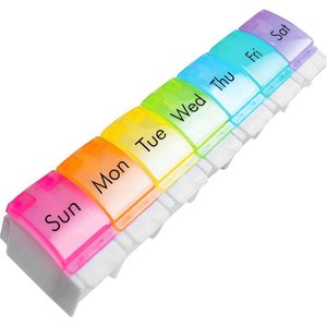 Vitaplus - Pillendoos 7 Days - Medicijnorganizer - Kleurgecodeerd - Compact en Licht Design