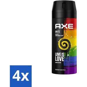 AXE - Deodorant Spray - Unite - Verzorgend - Kruidige Geur - 150 ml - Voordeelverpakking - 4 stuks