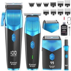 Tondeuse Set met T Blade en LCD Display - Professionele Haar en Baard Trimmer voor Mannen