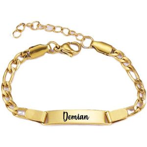 Baby/Kinder Armbandje Met Naam | Goud | RVS | Demian