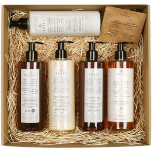 Prija Cadeauset: Zeep, hydraterende crème, shampoo/douchegel, shampoo, conditioner 5x380ml + Handcrème 4ml