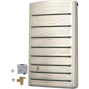 Graf regenton Extra Slim 400 L Beige- met kraantje - met vulautomaat voor rechthoekige regenpijp