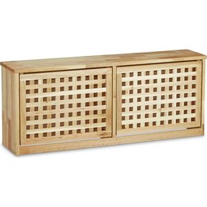 walnoot schoenenklappen van massief hout HBT: ca. 38 x 94 x 20 cm schoenenkast schoenenrek voor wandmontage moderne schoenenopslag hal meubels hal meubels planken meubels natuur