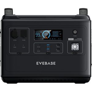 EveBase Move 2000 | Powerstation 2000W (4000W Piekvermogen) | LiFePO4 Accu | Accucapaciteit 2kWh | Extra Krachtige Power Station & Omvormer