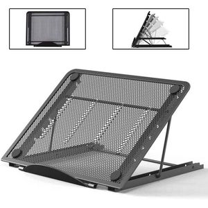 Laptopstandaard met verstelbare multi-hoek en opvouwbaar ontwerp voor iPad Air/Mini/MacBook 10 inch - 15 inch, van roestvrij staal