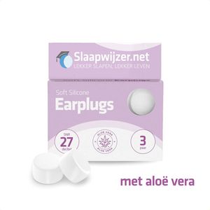 Slaapwijzer siliconen oordopjes met aloë vera - 6 oordopjes (3 paar) - Extra zacht/kalmerend voor de huid - hoge demping - Slaap oordoppen - Ook geschikt voor zwemmen, studeren, uitgaan - Gaan extra lang mee