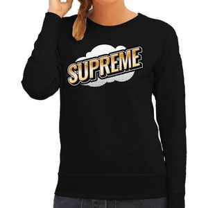 Foute Supreme sweater in 3D effect zwart voor dames - foute fun tekst trui / outfit - popart XS
