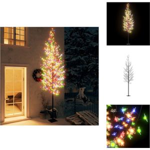 vidaXL Kerstboom Kersenbloesem 400 cm - energiebesparende LEDs - flexibele takken - metalen voet - IP44 - 8 functies - zwart stamkleur - Decoratieve kerstboom