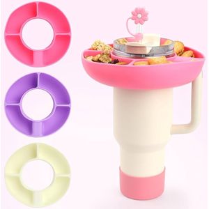 Siliconen snackkom - herbruikbaar - 1 stuk - paars - siliconen