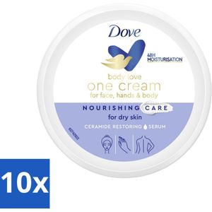 10 x Dove Body Love Bodycrème - One Cream Rich - 250 ml - Zachte Huid - Gladde Huid - Dove