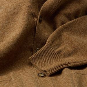 Osborne Knitwear Cardigan met knopen - Lamswol - Driftwood - 2XL