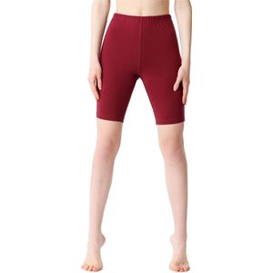Bellivalini Dames Leggings - Sport - Vrijetijdsbroek - Korte - Katoen - Wijnrood - M - BLV-BLV50-200-LE