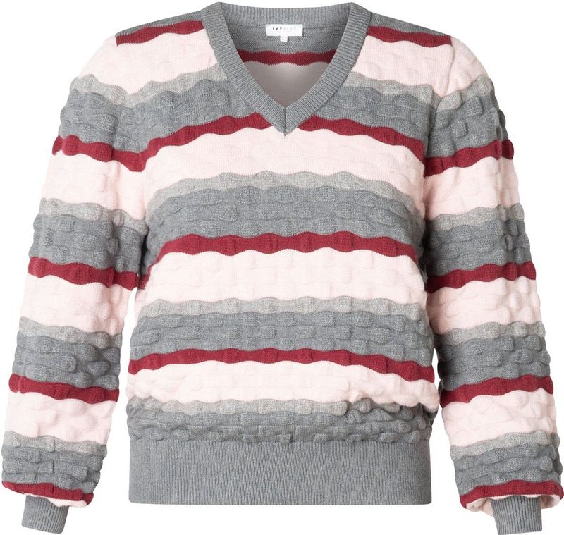 IVY BEAU Annalina Tops - Dark Grey/Multi-Colo - maat 36