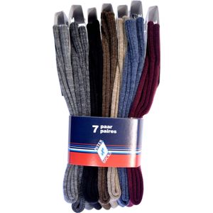 Heren Wollen Kousen - 60% Wol- 7-PACK- 39/42- Assortiment kleuren