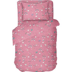 Vitality Pur â€“ Dekbedovertrek â€“ 100% Katoen â€“ Eenpersoons â€“ 135x200/220+1kussensloop 80x80 â€“ Unicorn R