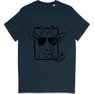 T Shirt Grappige Geit - Heren en Dames T Shirt - Donker Blauw - XXL