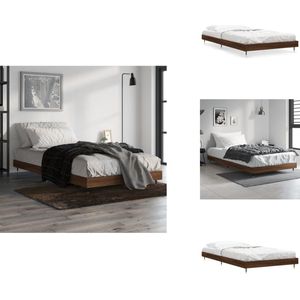 vidaXL Bedframe - Bedframes - Slaapkamermeubel - Slaapmeubel - Bedframe zonder matras bewerkt hout bruin eikenkleur 90x190 cm