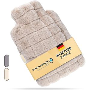 Pluizige knuffelovertrek lekvrije warmwaterkruik groot van natuurlijk rubber machinewasbare overtrek - warmwaterkruik 2 liter