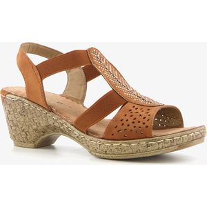 Blue Box dames sandalen met hak cognac - Maat 37