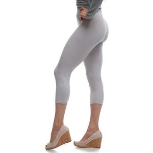 Hoogwaardige Dames 3/4 Legging | 3 Kwart Legging | One-Size | Maat 38-42 | Lichtgrijs