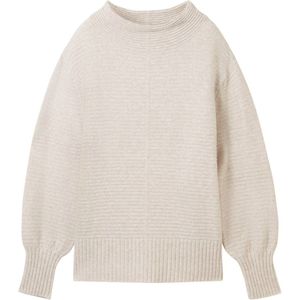 TOM TAILOR - Trui - Taupe - Knitwear - Losse Pasvorm - Lange Mouw
