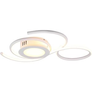 LED Plafondlamp - Plafondverlichting - Torna Jivino - 36W - Aanpasbare Kleur - Dimbaar - Rond - Mat Wit - Aluminium