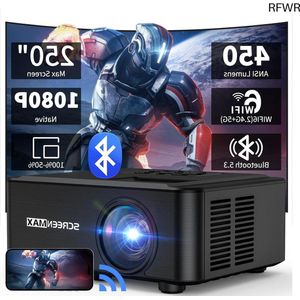 RFWR® Draagbare Home Cinema Beamer met HDMI en Bluetooth 5.3 – 1080P Projector voor Binnen en Buiten