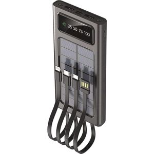 Zonne-energie Powerbank 10.000mAh met LED-zaklamp - Draagbare Oplader voor Mobiele Apparaten