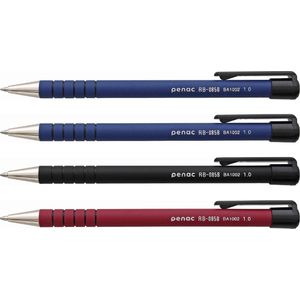 Penac Japan Balpen - 4-pack - 1.0mm - Blauw, Zwart, Rood