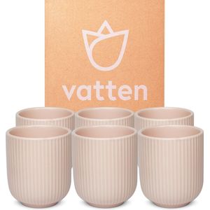 Vatten® - Koffiekopjes - Set van 6 - Lichtroze - 180ml - Koffiemok