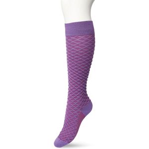 Bonnie Doon Bio Kabel Kniekousen Dames Paars maat 36/42 - Kabel patroon in Ruit Vorm - Biologisch Katoen - Uitstekend draagcomfort - Cable Knee High - OEKO-TEX - Gladde Naden - Duurzaam Huidvriendelijk Bio Katoen - Concord Grape - BP211506.185