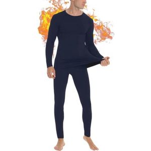Ultrazacht Thermisch Ondergoed Heren - Elastisch, Lichtgewicht en Dunne Fleece Gevoerde Lange Onderbroek Set