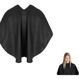 Kappers Capes - Korte kapsels cape - kappers kaap Volwassen - unisex - waterdichte - voor haar verven Make-upschort - 80×73cm - zwart