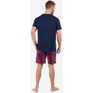 HOM - Bouquet - Korte Pyjama - Bordeaux - 100% Katoen