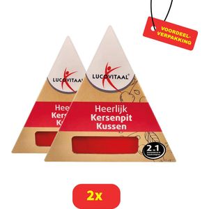 Lucovitaal Kersenpit Kussen Langwerpig - 2 x 1 Stuks Voordeelverpakking