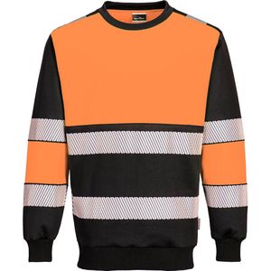 Portwest - PW3 Hi-Vis klasse 1 Sweatshirt PW376 - Oranje/Zwart - 5XL