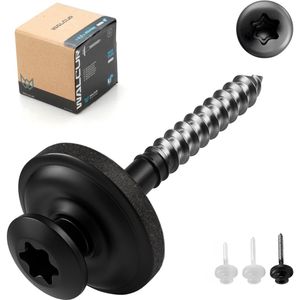 WALCUR Spenglerschroeven ø 4.5 x 45 mm RVS Zelfborende Vlonderschroeven 100 Stuks Lekkagevrij Dakschroeven met Rubberen Ringen Grijs Houtschroeven Torx