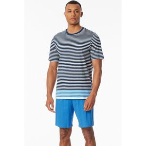 Schiesser Shortama blauw gestreept