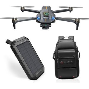 Tedroka® K911 Max-Drone met 4K camera- Drone met obstakelvermijding -Inclusief GPS-Drone met camera voor volwassenen-Geen vliegbewijs nodig-800 m bereik -Borstelloze motoren-Inclusief draagbare tas, twee batterijen,powerbank en cameratas