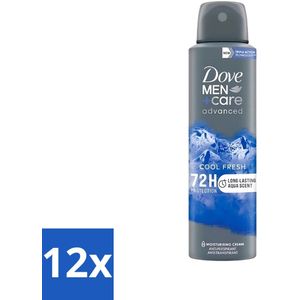 12 x Dove - Deodorant - Men Care Cool Fresh - Verfrissend en langdurige bescherming - 150 ml - Deodorant Spray - Anti-transpirant - Dove Men+Care - Cool Fresh - Langdurige Bescherming